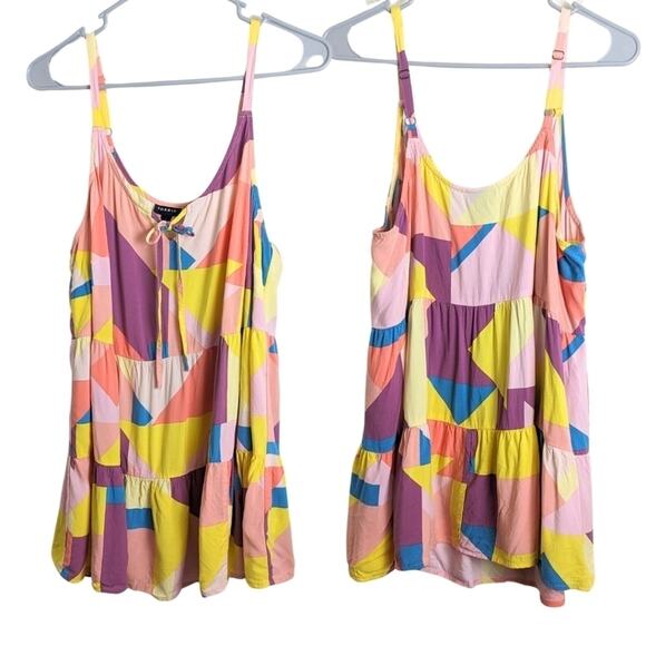 Torrid Colorful Challis Tiered Top Women's Size 1X - Picture 2 of 10